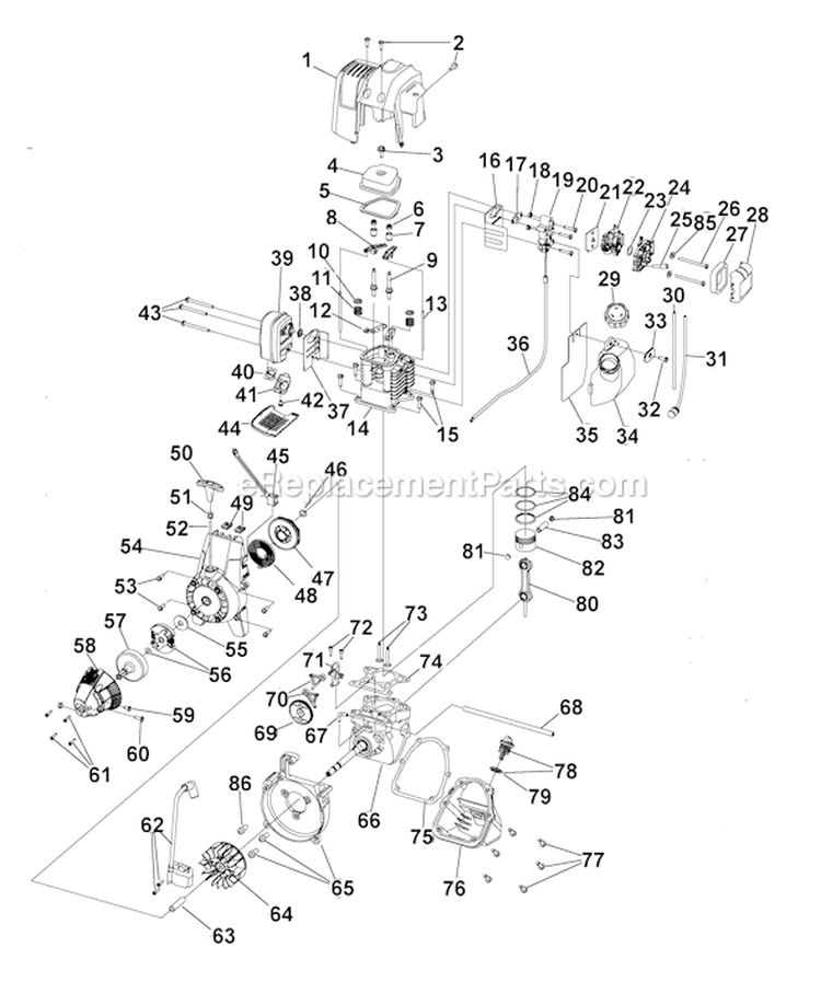 Page B Diagram and Parts List for YM26CO 41AD26OG401 Yard Man Trimmer